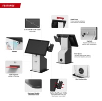 21,5-Zoll-Desktop-Self-Service-CheckIn Selbst registrierung kiosk Hotel-Check-In-Kiosk mit Kartenleser