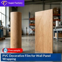 Film PVC pour panneaux muraux, imperméable, à transfert thermique, décoratif, pour usage intérieur, texture haute définition, film thermoformable HL-1260, bois