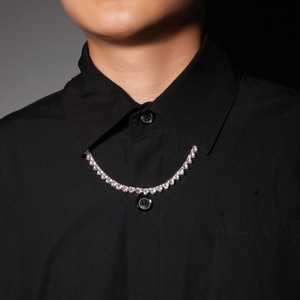 테니스 체인 힙합 구리 다이아몬드 상감 세련 하트 지르콘 행 목걸이 액세서리 - Product Image 5