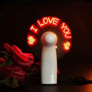 Custom <b>Mini</b> Advertising Handheld LED Flash Fan Giveaway Gift Battery Powered Fan Neon Glow LED Flashing Message Fans - Product Image 3