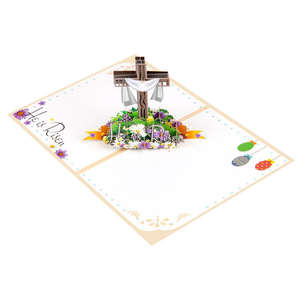 Cartes de vœux 3D pop-up pour baby shower sur le thème du petit Jésus, très vendues - Cadeaux de baby shower chrétiens avec impression UV et vernis mat - Product Image 5