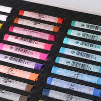 SINOART Crayons d'art pastel doux demi-bâton rond-Couleurs résistantes à la décoloration en 12/24/36/48/72 ensemble avec bâtons ronds roulés à la main