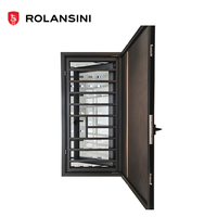 Ventana Abatible de Doble Acristalamiento de Estilo Europeo Francés Rolansini, de Aleación de Aluminio y Vidrio Templado, con Certificación ISO9001, para Apartamentos