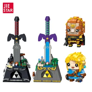 JIESTAR koleksi Dark Blade Master Sword Ganondorf Link Legend Of Zelda permainan terinspirasi bangunan blok mainan anak laki-laki Diy senjata mainan