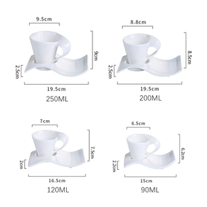 Custom <strong>White</strong> Ceramic Coffee Mug and Saucer <strong>Set</strong> Porcelain Breakfast Espresso Cup Afternoon <strong>Tea</strong> Cup Office Restaurant Drinkware - Product Image 2
