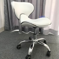 Tabouret de salon de beauté durable avec pompe hydraulique, base chromée, rotation à 360 degrés, hauteur réglable, chaise de barbier pour hôpital et extérieur