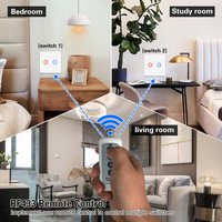 Interrupteur à télécommande sans fil de type 86 conforme aux normes européennes, panneau en verre trempé, AC 220V, contrôle RF 433 MHz traversant les murs