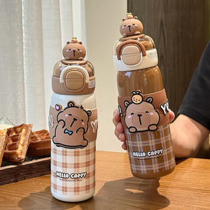 ขวดน้ำเก็บอุณหภูมิ Hello Cappy Kids ขนาด 500 มล. พร้อมหลอดดูดคู่ สำหรับโรงเรียน ฤดูร้อน ปี 2025 - Product Image 1