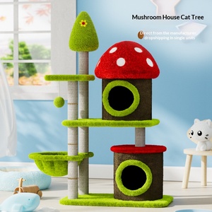 Colorful Mushroom Sisal Cat Climbing <b>Frame</b> Tower Cat Tree House Wooden Cat Tree - Product Image 2