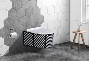 Nouvelle conception de toilette murale en céramique de haute qualité, sans bride, avec couvercle fin, salle de bain, articles sanitaires, toilette - Product Image 6