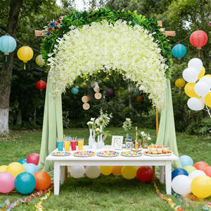 Guirnalda <span class=keywords><strong>de</strong></span> Flores <span class=keywords><strong>de</strong></span> Glicinia <span class=keywords><strong>de</strong></span> Seda Artificial <span class=keywords><strong>de</strong></span> Alta Calidad, Ecológica, Reutilizable, Decoración para Colgar en <span class=keywords><strong>la</strong></span> Pared, para Bodas - Product Image 1