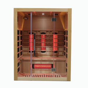 Smartmak Saunas à chaleur infrarouge à spectre complet intérieur pour 3 personnes et panneau en carbone avec lumière de 7 couleurs - Product Image 4