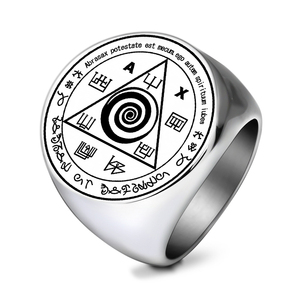 Chúc may mắn bùa phép của abraxas để kiểm soát cuộc sống của bạn với tinh thần tốt nhất tiền amulet laser cắt vòng thép không gỉ - Product Image 2