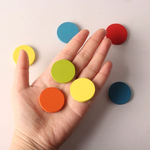 Jetons en bois multicolores, jetons ronds en bois pour le tri, le comptage, les jeux de remplacement en classe, accessoires de jeu - Product Image 1