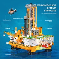 JieXing Ballena Azul No.1, Bloques de Construcción Creativos de Plástico ABS para Pozos Petroleros Offshore, Modelo de Juguete DIY 14+