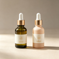 Flacons en verre vides de luxe de 15 ml, 20 ml, 30 ml, 1 oz avec compte-gouttes pour sérum, soins de la peau, hydratation, huile essentielle, emballage
