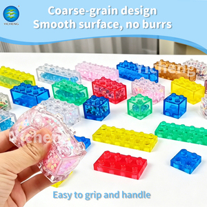 NUEVOS Bloques de Construcción de TPE Suave para Niños Pequeños, Bloques Sensoriales Apilables con Cuentas, Bloques Grandes de Partículas para Manualidades Educativas - Product Image 3