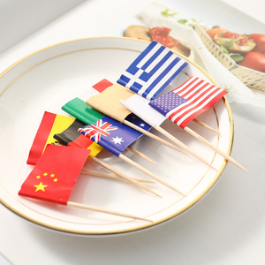 Drapeau National personnalisé pour <span class=keywords><strong>Bar</strong></span> de fête, impression bois de bouleau, cure-dents en bois pour la décoration des aliments, 100 pièces - Product Image 3