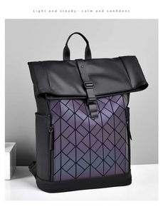 Minimalist Softback Backpack 20-37L Waterproof PU Unisex Daily Use Zipper Closure <b>Computer</b> Interlayer - Product Image 2