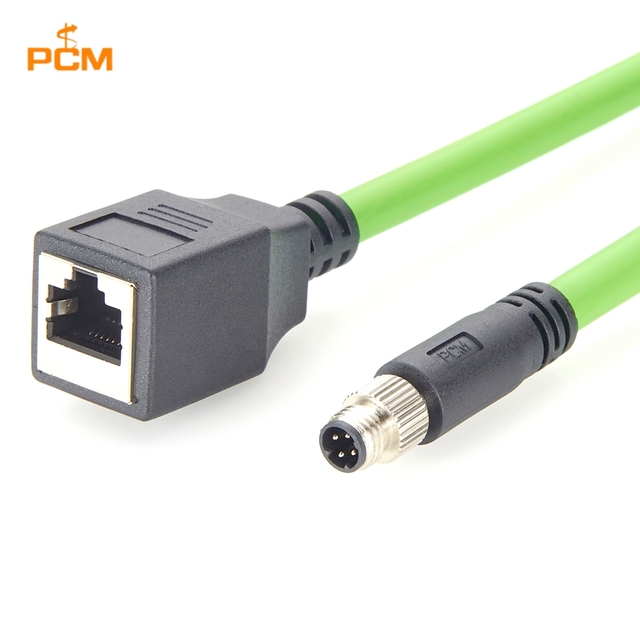 Drag Chain M8 Male to RJ45 Female Profinet EtherCAT Cable for Industrial Ethernet/IP Control Cabinet Robot Arm Motion AGV AMR
