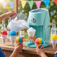 Machine à glace pilée électrique portable, 2 niveaux de texture réglables, détachable, facile à nettoyer, pour granités, cônes de neige, margaritas, usage extérieur et domestique
