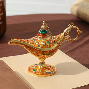 Lampada magica europea Aladdin piccola lampada che desidera stile sud-est asiatico Cast Armour ornamento per la casa soggiorno caffè in metallo - Product Image 2
