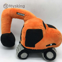 Jouets en peluche personnalisés en forme de mini-excavatrice pour cadeaux de mascotte avec marque d'entreprise