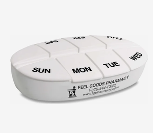 Personalized 8 Day Pill Organizer Logo Custom Promotional Corporate Gift for Medication Management Health Care