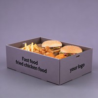Boîte à plateaux en carton ondulé de grande taille, boîte de livraison de traiteur personnalisée pour les fêtes, boîte pliante pour la vente à emporter, emballage alimentaire pour les produits de boulangerie, les fruits et les aliments