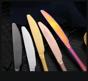 Restaurant 4, 16, 24 Pcs Couteau Fourchette Cuillère Acier Inoxydable Arc-en-ciel <span class=keywords><strong>Argenterie</strong></span> Couverts avec Boîte Cadeau - Product Image 4