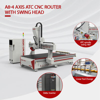 Máquina Router CNC ATC con Control Syntec, 4 Ejes, Husillo de 9KW, para Madera, Máquina de Corte 3D de 4 Ejes con Bomba y Motor