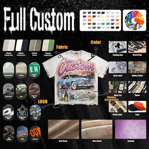T-shirt Personalizzata da Uomo in Cotone 240gsm, Oversize, Stile Streetwear, Unisex, Crop Top con Grafica, Effetto Vintage e Lavaggio Consumato - Product Image 6