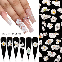 30 pièces/kit Kawaii série blanche Vietnam fait à la main Nail Art résine breloques 3D Design ongles acrylique fleurs