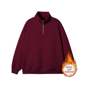 Sudadera con cremallera media <span class=keywords><strong>en</strong></span> blanco personalizada 420 gramos Sudadera de felpa francesa Sudadera con capucha logotipo personalizado 1/4 <span class=keywords><strong>sudaderas</strong></span> con cremallera <span class=keywords><strong>para</strong></span> Unisex - Product Image 4