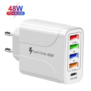 Vendeur chaud 48W <span class=keywords><strong>chargeur</strong></span> <span class=keywords><strong>rapide</strong></span> USB PD18W <span class=keywords><strong>chargeur</strong></span> mural multifonction Type C adaptateur de téléphone portable pour iPhone Xiaomi Samsung <span class=keywords><strong>Huawei</strong></span> - Product Image 1