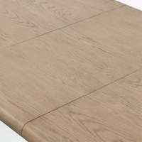 Table à manger extensible en bois de chêne naturel avec pieds, bords arrondis, design moderne, durable