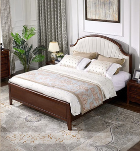 Cama Doble de Madera Maciza de Estilo Retro Chino Nuevo, con Respaldo Acolchado Suave, para Dormitorio Principal, Estética de la Dinastía Song - Product Image 2