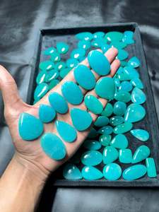 อัญมณีทรงหลวมทรงหยดน้ำตาสีเขียวอมาโซไนต์ธรรมชาติเกรด AAA - Product Image 2