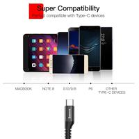 Câble USB Type-C rétractable (0,9 m) à chargement rapide et transfert de données haute vitesse pour S10/S9/S8/Note 9/8 Moto