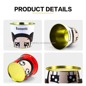 JYB - Cubo Metálico Personalizado para Palomitas <span class=keywords><strong>de</strong></span> Maíz con Asa, para Fiestas, Cumpleaños, Celebraciones, Seguridad Alimentaria, Impresión Personalizada - Product Image 4