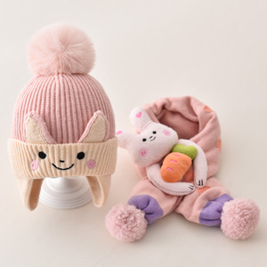 Ensemble bonnet et écharpe d'hiver 2025 à bon prix, écharpe pour enfants, cadeaux pour bébés filles et garçons de 8 à 12 <span class=keywords><strong>mois</strong></span>, 1, 2, 3, 4 ans - Product Image 4