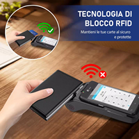 Portefeuille Pop-up Minimaliste pour Homme en Cuir Microfibre avec Protection RFID, Porte-cartes Magnétique en Métal, Poche Zippée pour Monnaie, Personnalisable avec Logo d'Usine