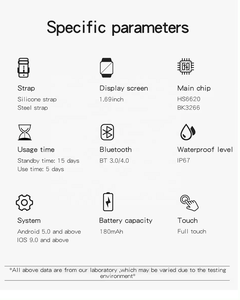 <span class=keywords><strong>Reloj</strong></span> <span class=keywords><strong>Inteligente</strong></span> Y13 para Mujeres Jóvenes con Llamadas Bluetooth Smartwatch Relogio Monitor de Frecuencia Cardíaca Presión Arterial y Rastreador de Actividad Deportiva - Product Image 6