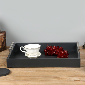 Bandeja de Servir de MDF Negro Mate con 3 Posavasos Incluidos para Té, Café y Vajilla - Product Image 2