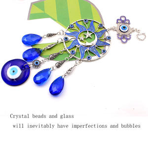 Ciondolo in Cristallo Blu Occhio Turco Nazar Boncuk Stella Luna Acchiappasogni Decorazione - Product Image 3