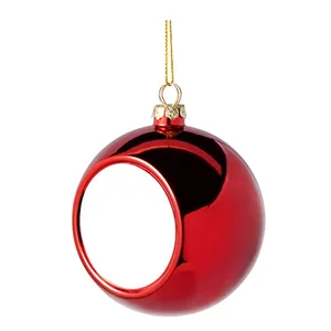 Sublimation Christmas Tree Decoration Ornaments Ball Set Fashionable Shatterproof Plastic