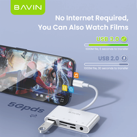 BAVIN Otg32 Otg39 5 in 1 5gbps Usb3.0 Tf Sd 3.5mm Tipe c Transport Usb c Male Otg Adapter Converter Usb c Otg