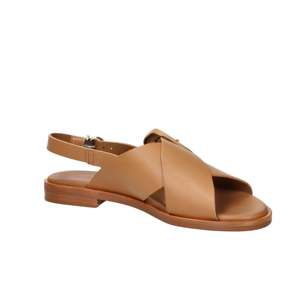 Sandalias de Cuero para Mujer, Talla 39, Planas, Tacón de 2 cm, Diseño con Tiras Cruzadas y Hebilla - Product Image 2
