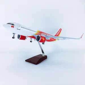 Koleksi 2024 Tahun Baru hadiah bisnis kerajinan Model pesawat skala 1/80 pesawat terbang Airbus A320neo Vietnam jet ukuran 47cm