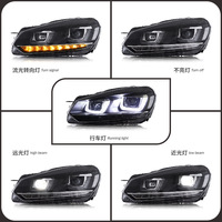 Feux de voiture modifiés adaptés aux Volkswagen Golf 6 2010-2014, ensemble de phares LED à lumière fluide effet œil de démon